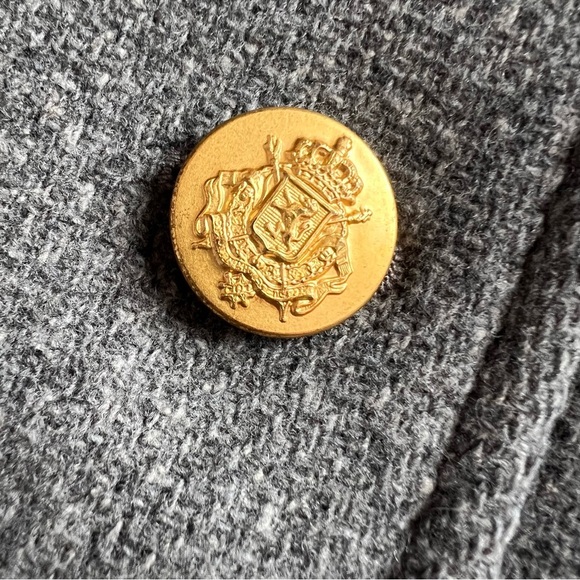 J. Crew Majesty Peacoat Stadium Cloth Nello Gori Wool Double Breasted Coat Gray - Picture 4 of 13